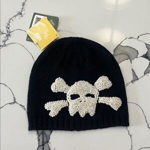 San Diego Hat Company Black Skull Knit Beanie for Kids, Size 1-2